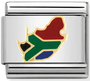 Travel - South Africa with Enamel Gold Charm