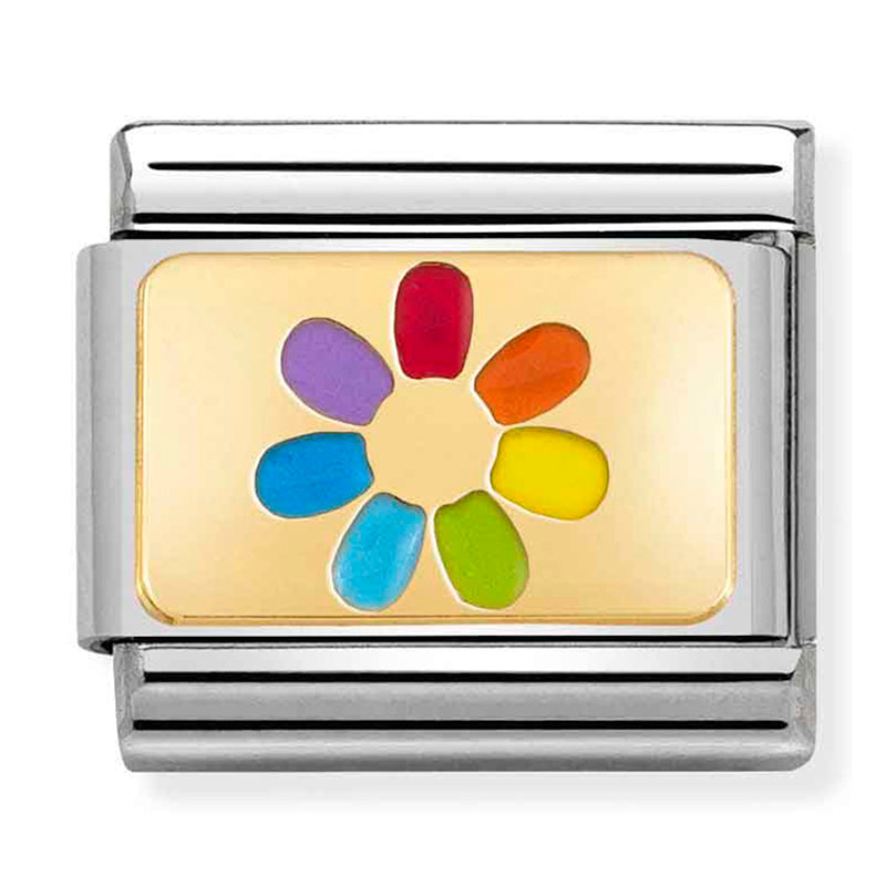 Rainbow - Flower Gold Charm