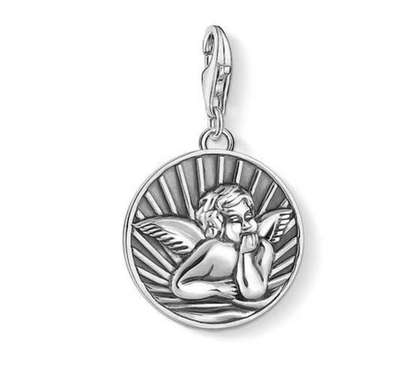 Guardian Angel Disc Silver Charm