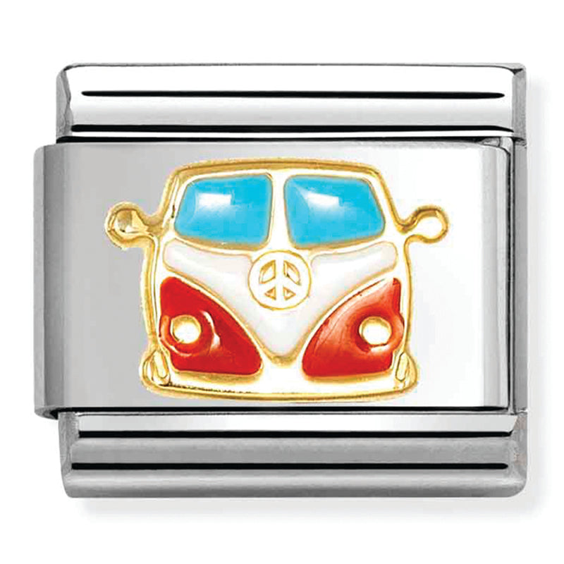 Transport - Red & White Van Gold Charm