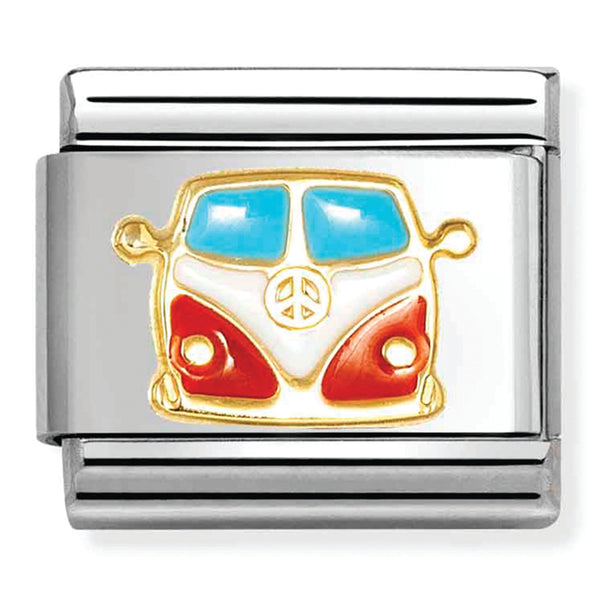 Transport - Red & White Van Gold Charm