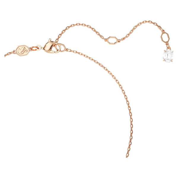 Mesmera: White Pear & Octagon Cut Rosegold Necklace & Earring Set