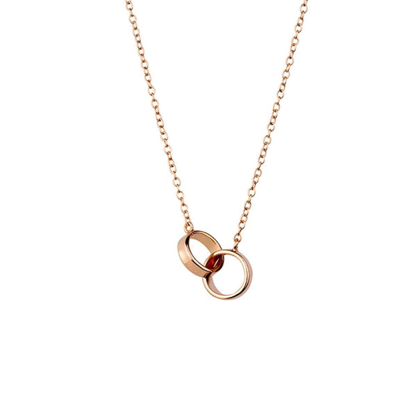 Entwining 2 Circle Necklace - 2 Colours