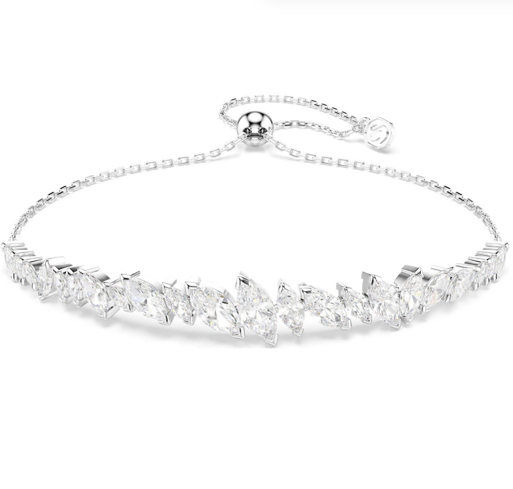 Mesmera: White Marquise Cut Silver Bracelet