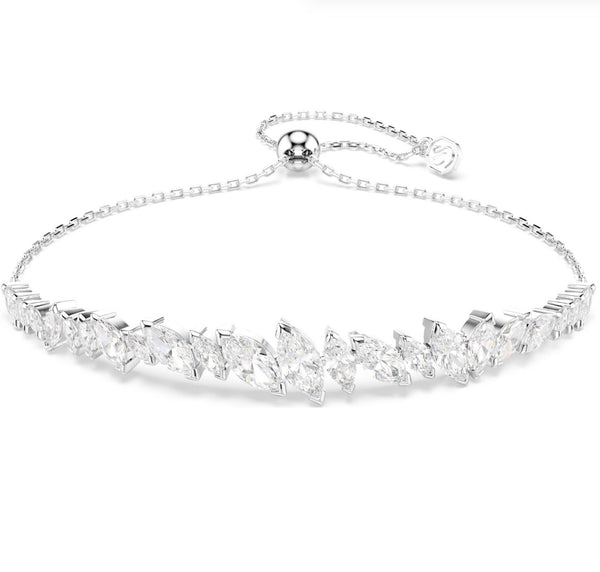 Mesmera: White Marquise Cut Silver Bracelet