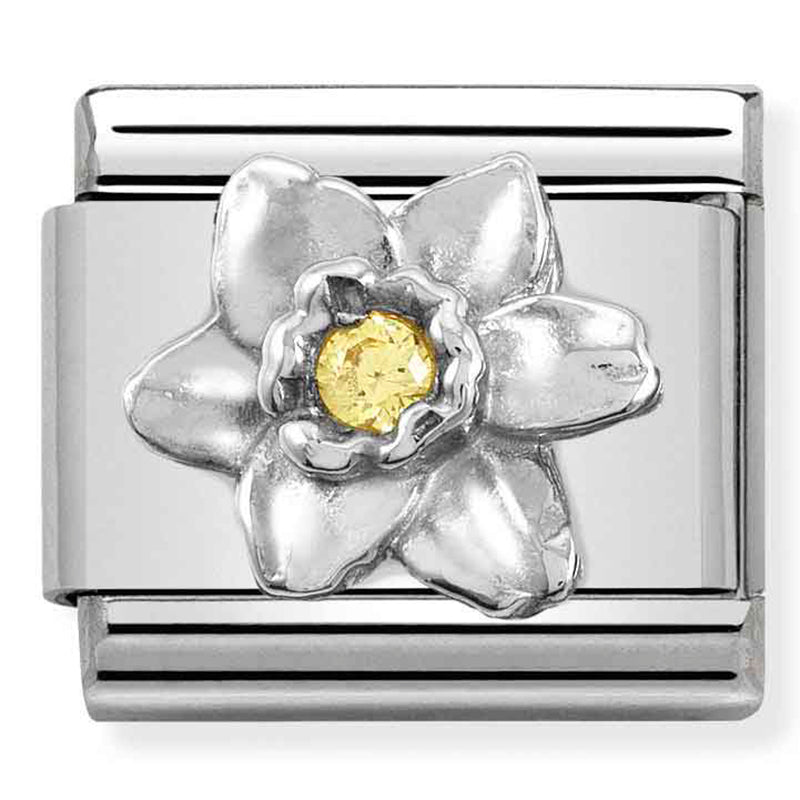 Nature - Daffodil CZ Silver Charm