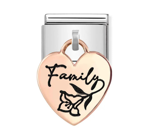 Dangle - Family Heart Rosegold Charm