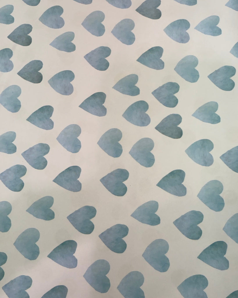Gift Wrapping - Blue Hearts
