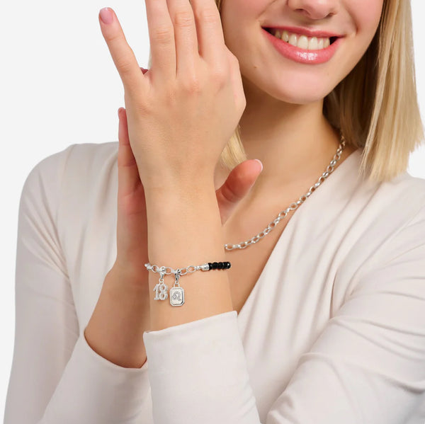 Number 18 with CZ Silver Charm
