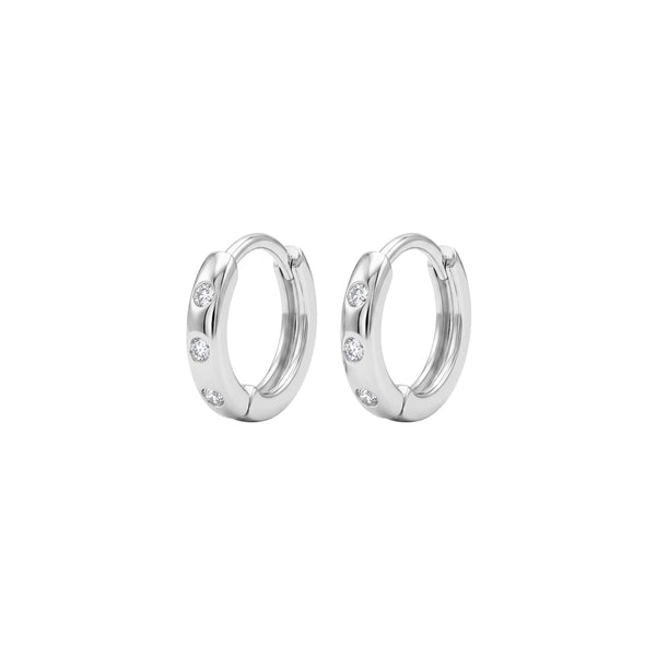 S/S Mini 9mm Hoop with CZ Detailing