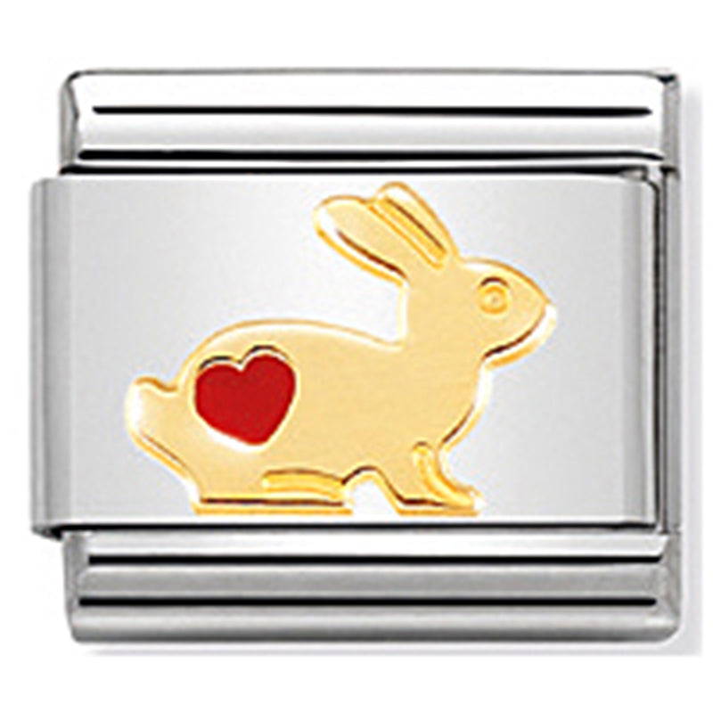 Animals - Rabbit with Heart Gold Charm