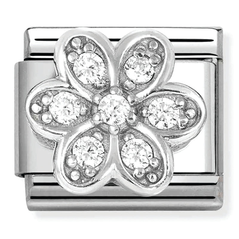 Nature - Daisy with CZ Silver Charm
