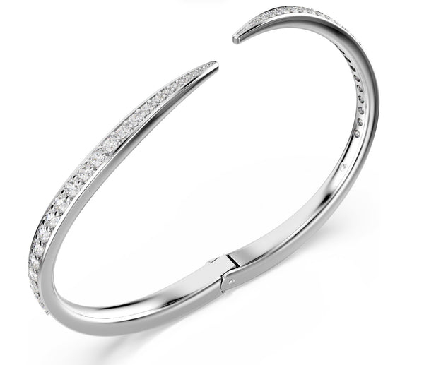 Vienna: Round Cut Swan Crystal Silver Bangle