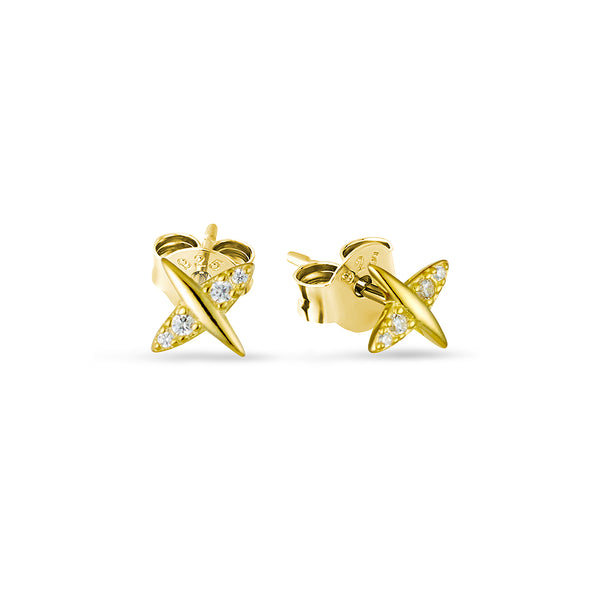Cross Studs with CZ - 2 colours