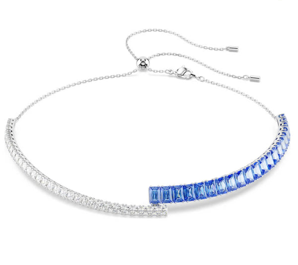 Matrix: Blue Mixed Cut Silver Choker