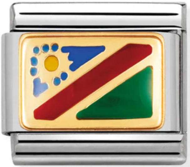 Africa Flag - Namibia Gold Charm