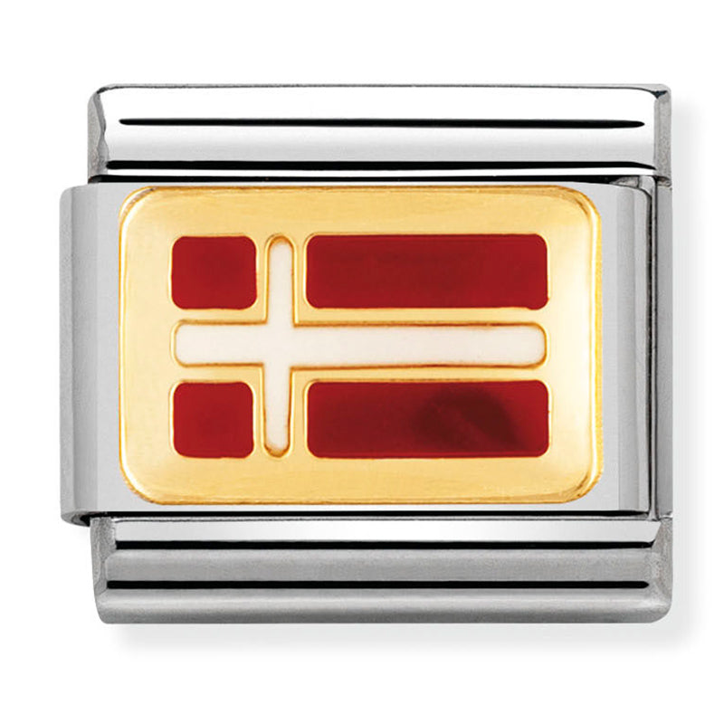 Europe Flag - Denmark Gold Charm
