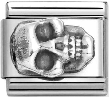 Symbols - Skull Oxidised Silver Charm