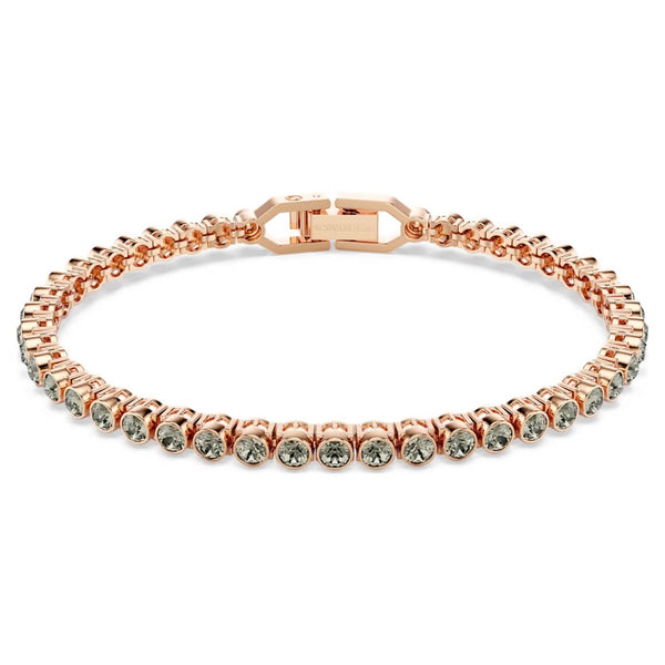 Imber Emily: Black Round Cut Rosegold Tennis Bracelet