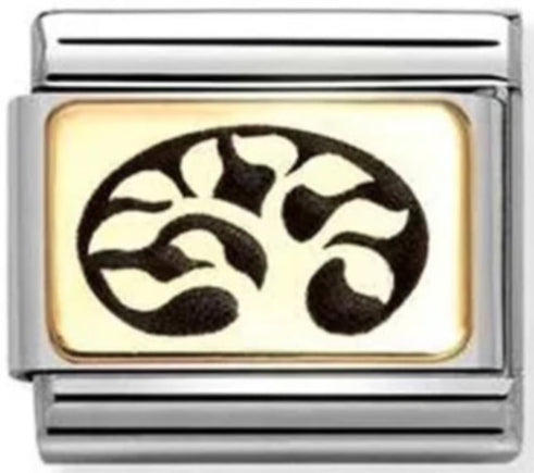 Family - Tree of Life with Black Enamel Gold Charm