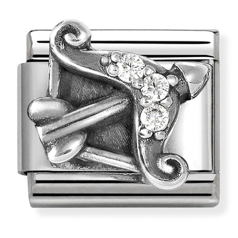 Zodiac - Sagittarius with CZ Silver Charm