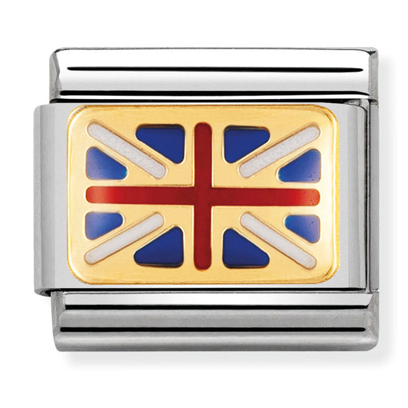 Europe Flag - Great Britain Gold Charm