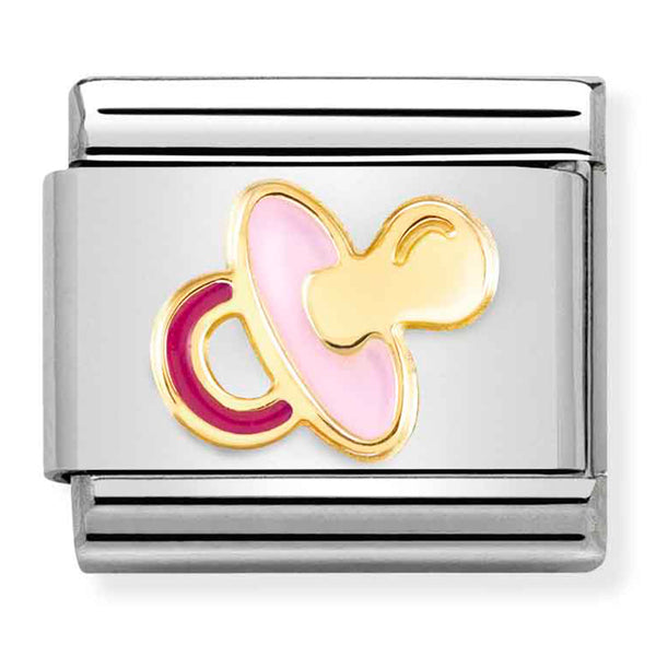 Baby - Light Pink Pacifier Gold Charm