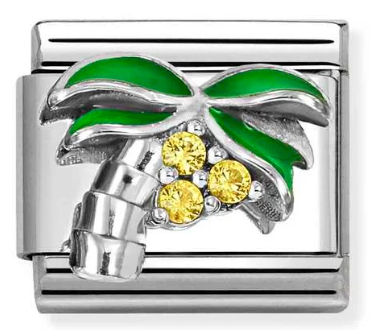 Nature - Palm Tree with CZ Silver Charm