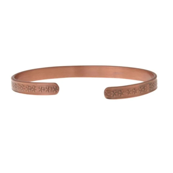 Equilibrium - Floral Daisy Pattern Magnetic Cooper Bangle
