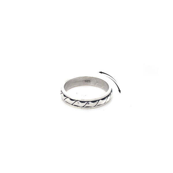 Spinner Ring - Sterling Silver Wide Rope Pattern
