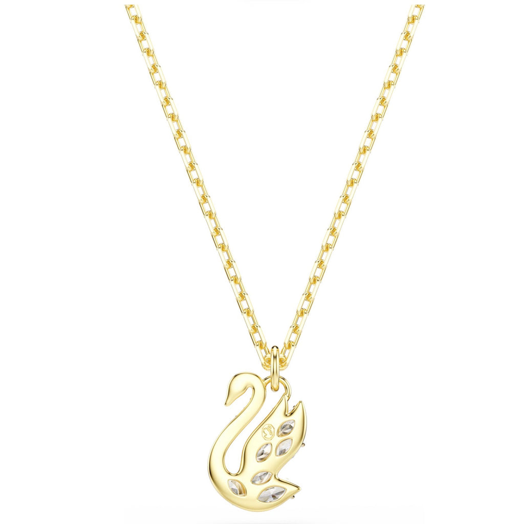 Swan: White Mixed Cuts Crystal Swan Pendant - 2 Colours