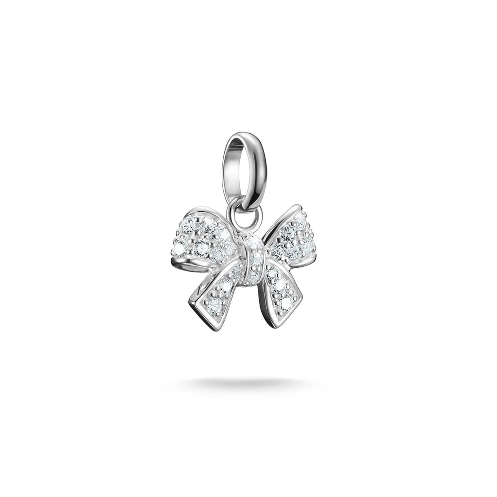 Bow with Stones Silver Connect Charm
