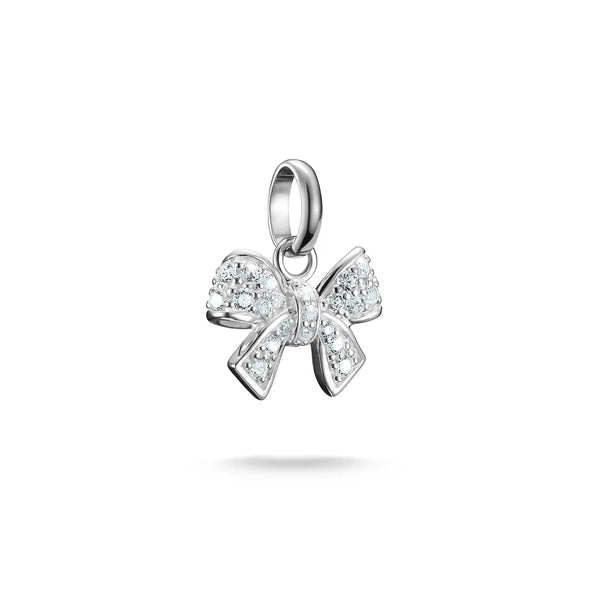 Bow with Stones Silver Connect Charm