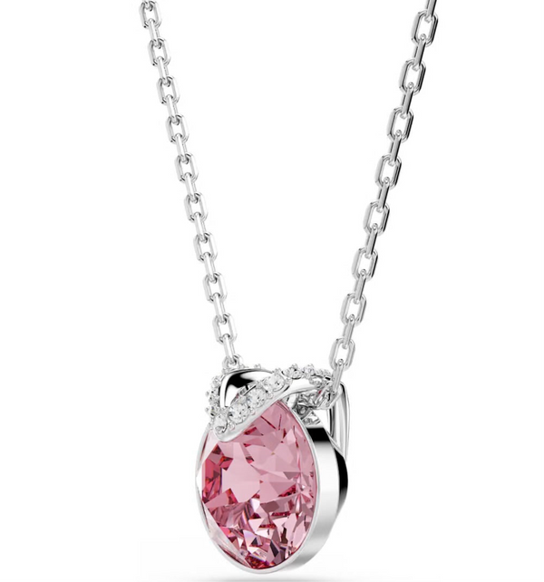 Bella: Pink Round Cut Silver V Earring