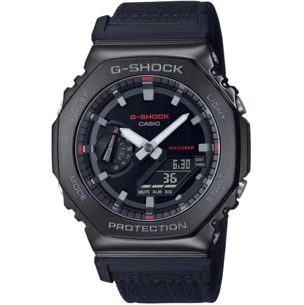 Casio: G-Shock Black Metal Cloth Fabric Band Watch