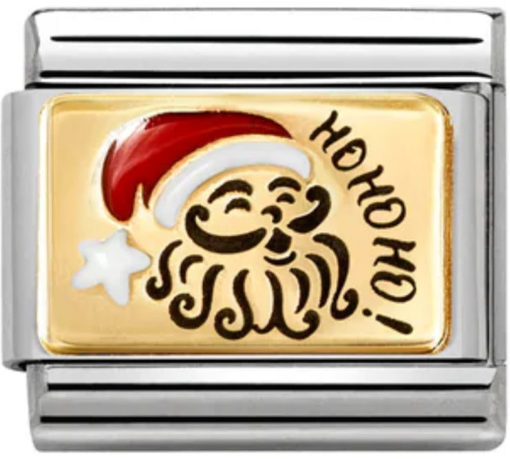 Christmas - Ho Ho Ho! Santa Claus Gold Charm