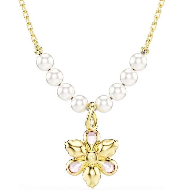 Idyllia: Multicoloured Flower Mixed Cuts Gold Necklace
