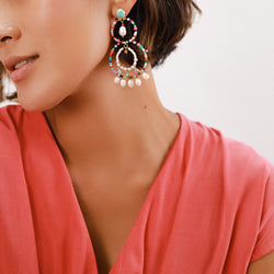 KARMA XL Post with Hanging Pearls Earrings