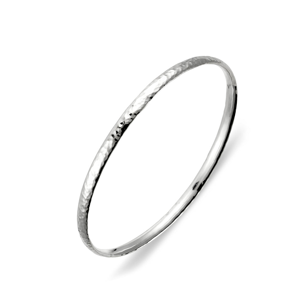 Flat Edge Thin Hammered Bangle