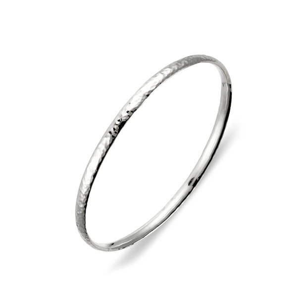 Flat Edge Thin Hammered Bangle