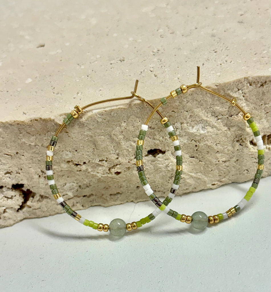 Seline Hoop - Lime Mix Earring