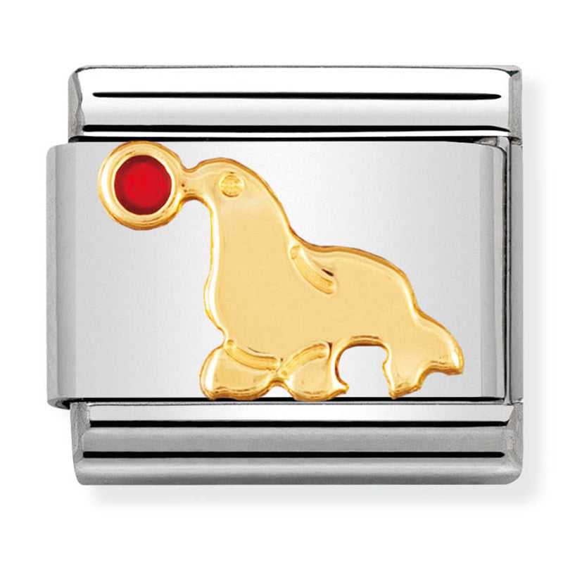 Animals - Seal Enamel Gold Charm