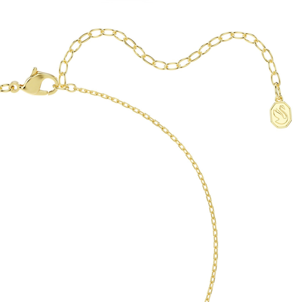 Mesmera: White Mixed Cuts Crystal Gold Y Necklace