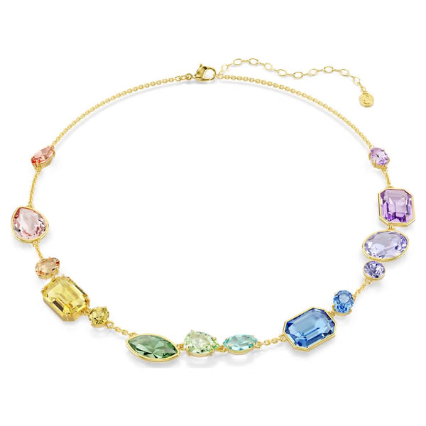 Gema: Multicoloured Mixed Cuts Crystals Gold Necklace