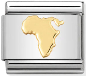 Travel - Map of Africa Gold Charm