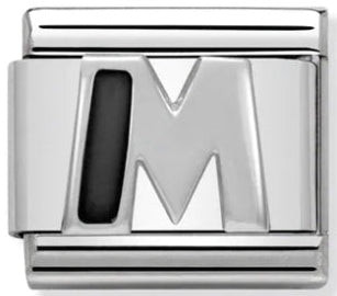 Black Silver - Letter M Charm