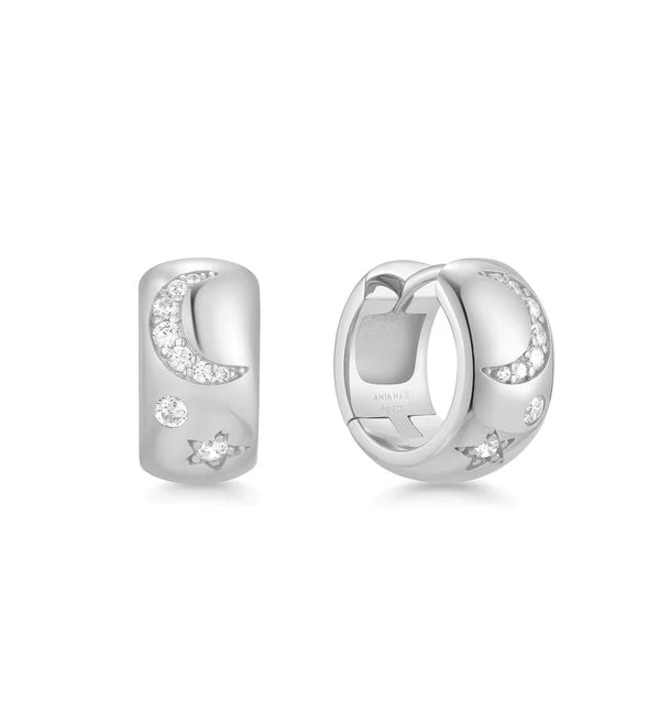 Celestial - Chunky Huggie Hoop Earrings - 2 Colours