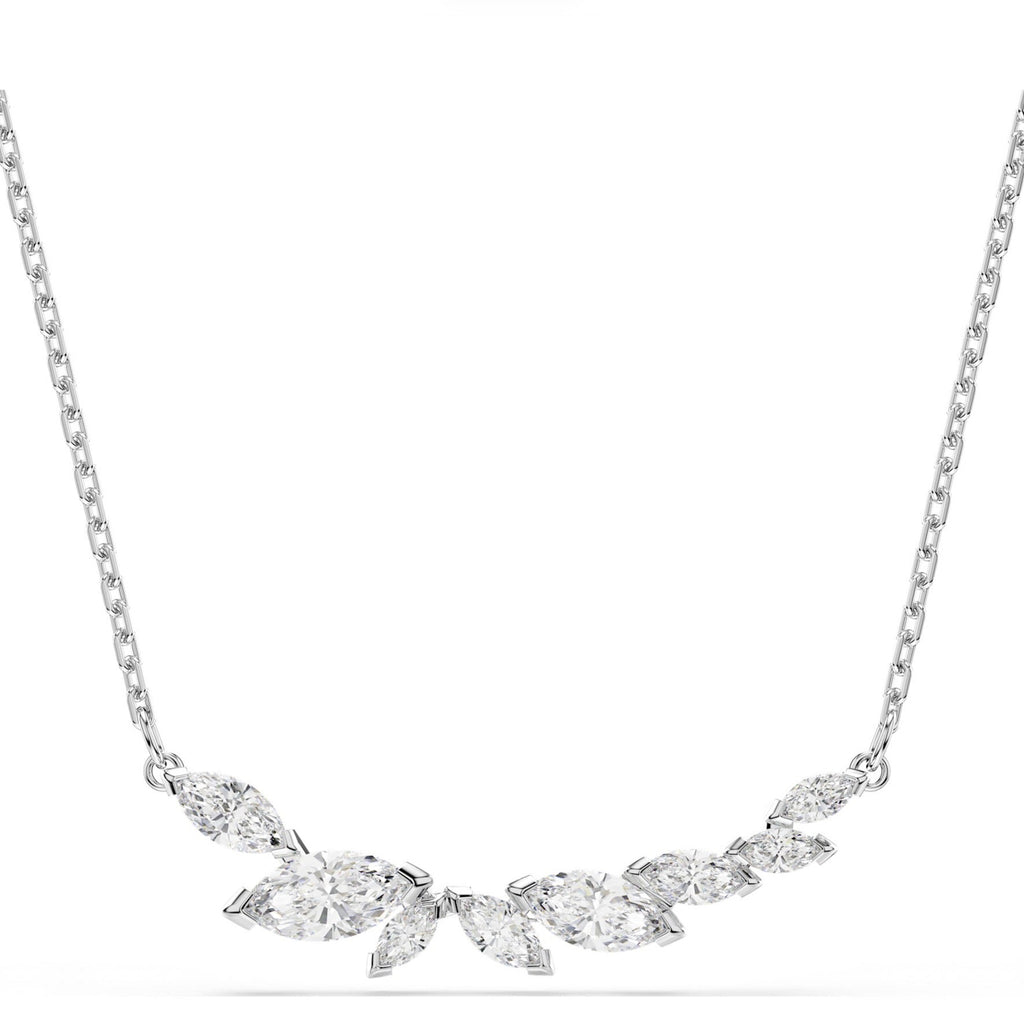 Mesmera: White Marquise Cut Crystal Silver Necklace