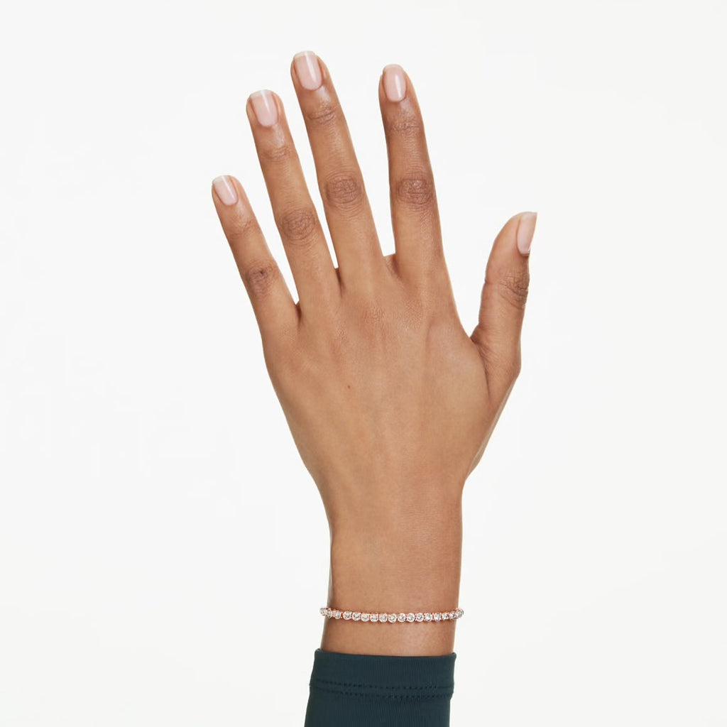 Imber Emily: Black Round Cut Rosegold Tennis Bracelet
