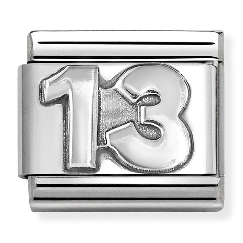 Birthday - 13th Oxidised Silver Charm